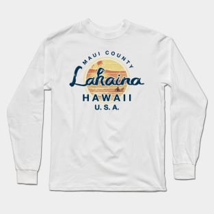 Hawaii Lahaina Maui Surfing Long Sleeve T-Shirt